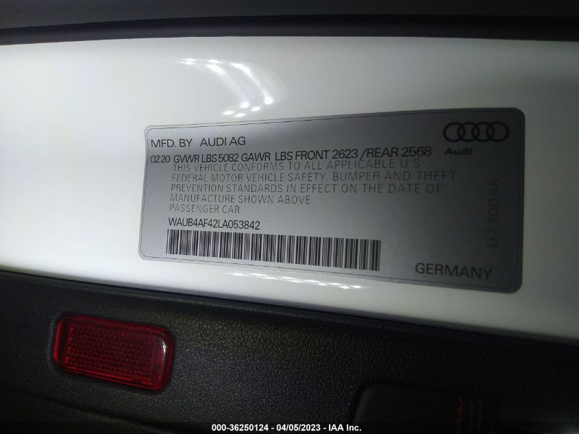 WAUB4AF42LA053842 Audi S4 PREMIUM PLUS 9