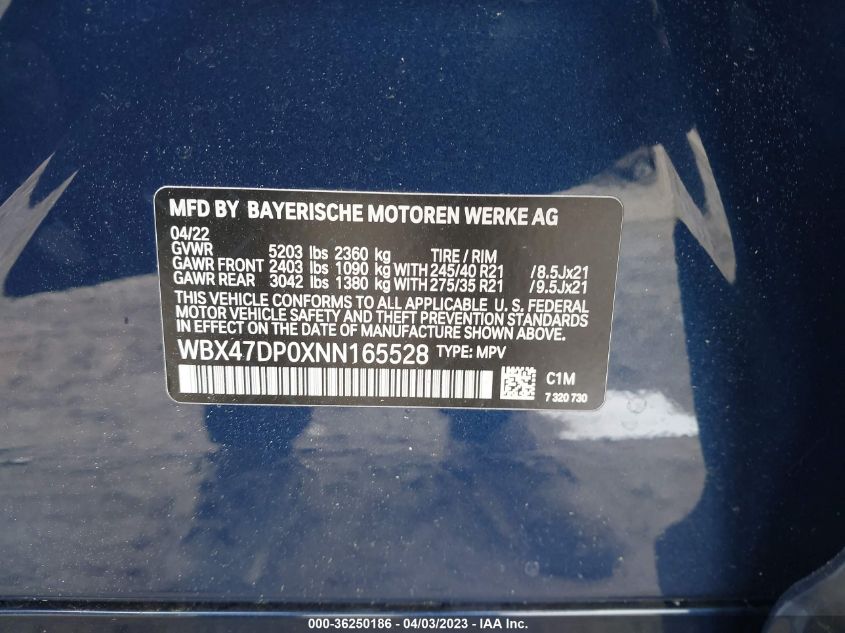 2022 BMW X3 SDRIVE30I - WBX47DP0XNN165528