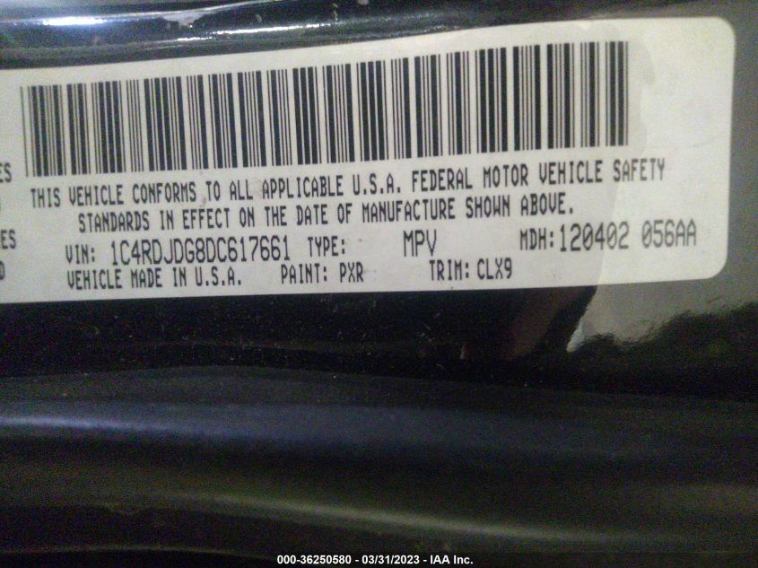 2013 DODGE DURANGO CREW - 1C4RDJDG8DC617661