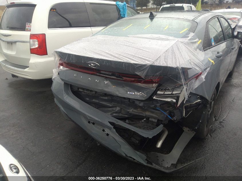 2021 HYUNDAI ELANTRA HYBRID BLUE KMHLM4AJ7MU010227