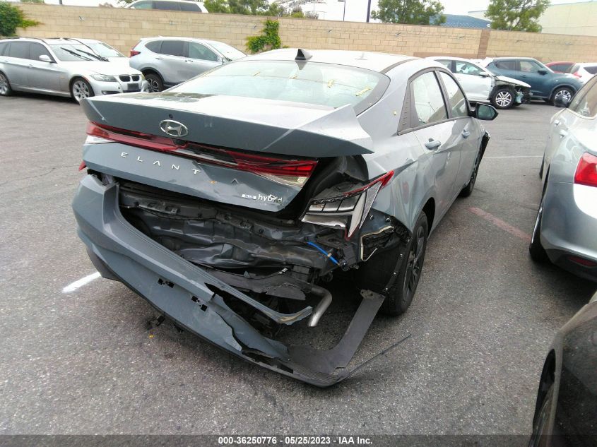 2021 HYUNDAI ELANTRA HYBRID BLUE KMHLM4AJ7MU010227