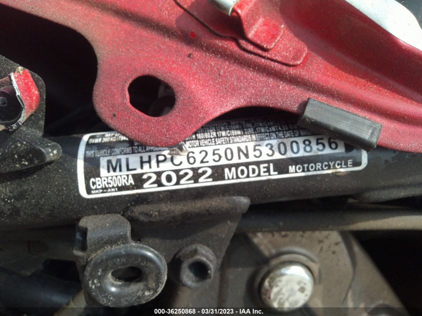 2022 HONDA CBR500 RA - MLHPC6250N5300856
