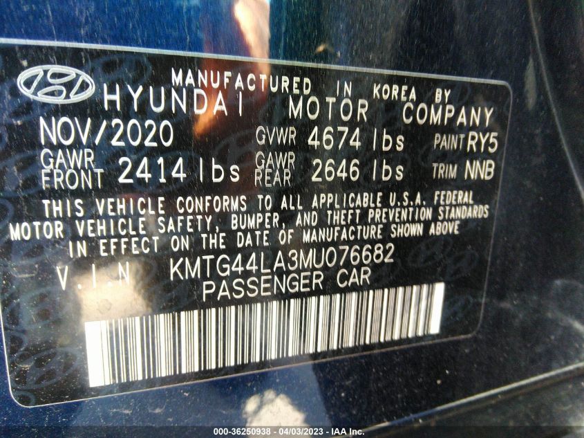 2021 GENESIS G70 2.0T KMTG44LA3MU076682