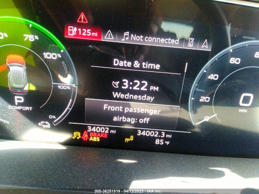 2019 AUDI E-TRON PREMIUM PLUS WA1LAAGE2KB021841