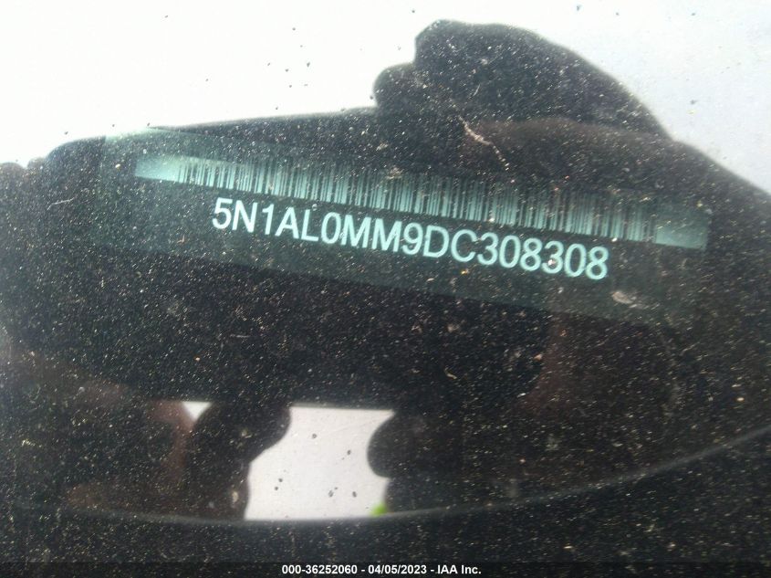 2013 INFINITI JX - 5N1AL0MM9DC308308