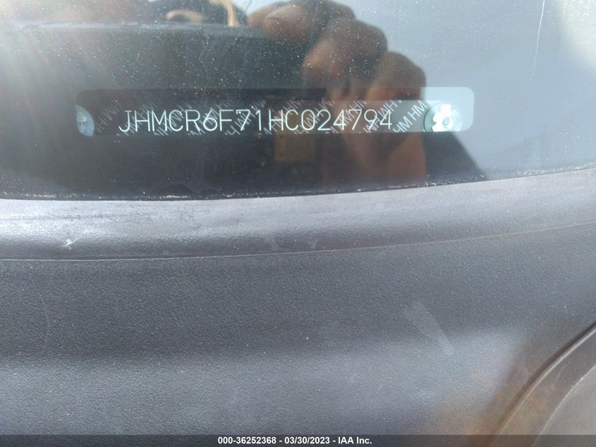 VIN JHMCR6F71HC024794 2017 HONDA ACCORD HYBRID TOURING