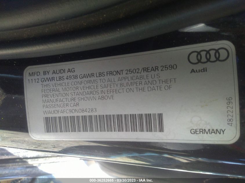 2013 AUDI A6 2.0T PREMIUM PLUS - WAUDFAFC9DN084283