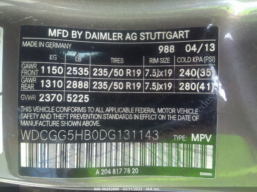 2013 MERCEDES-BENZ GLK-CLASS GLK 350 - WDCGG5HB0DG131143