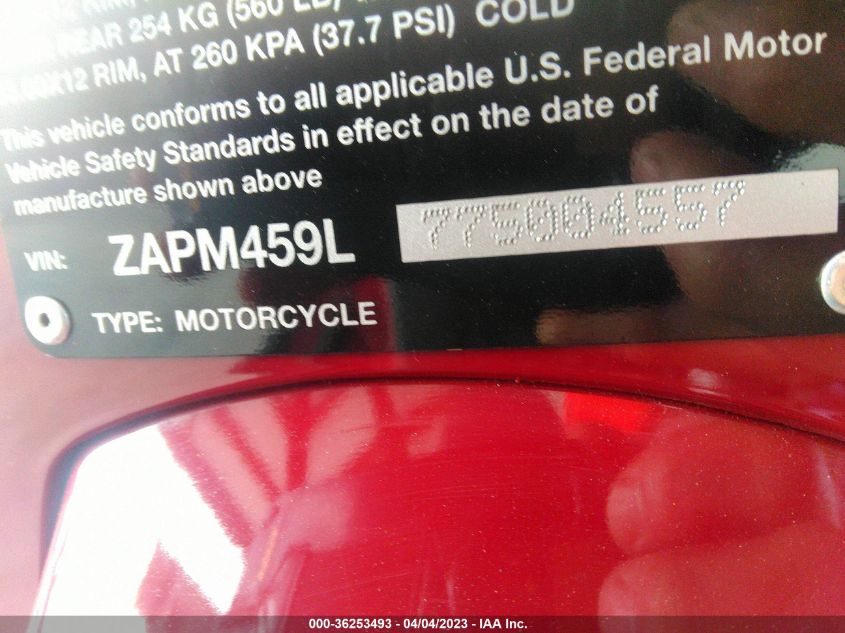 2007 VESPA GTS 250 ZAPM459L775004557