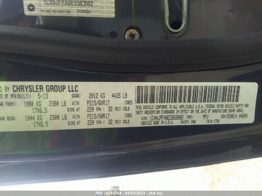 2014 JEEP PATRIOT LATITUDE - 1C4NJPFA8ED563082