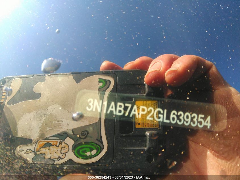 2016 NISSAN SENTRA SR/SL/S/SV/FE+ S - 3N1AB7AP2GL639354