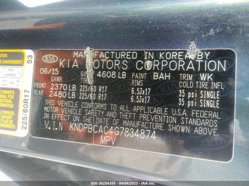 2016 KIA SPORTAGE LX - KNDPBCAC4G7834874