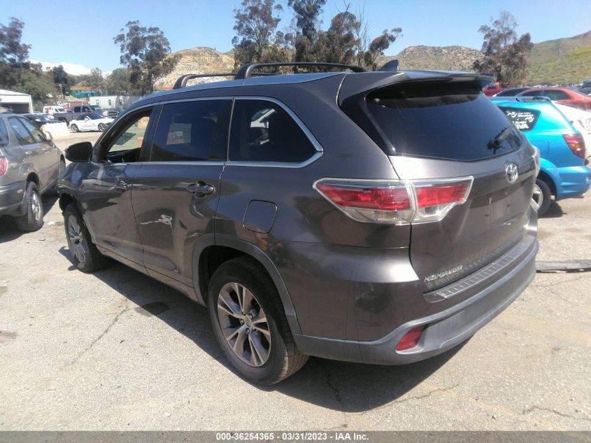 2015 TOYOTA HIGHLANDER XLE - 5TDKKRFH9FS119742