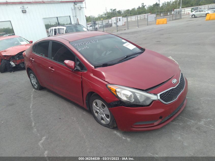 2016 KIA FORTE LX - KNAFK4A67G5595390