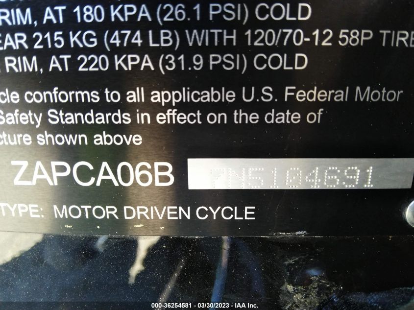 2022 VESPA PRIMAVERA 50 ZAPCA06B7N5104691