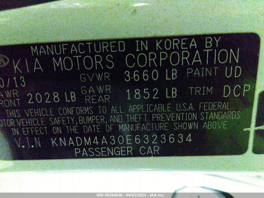2014 KIA RIO LX - KNADM4A30E6323634