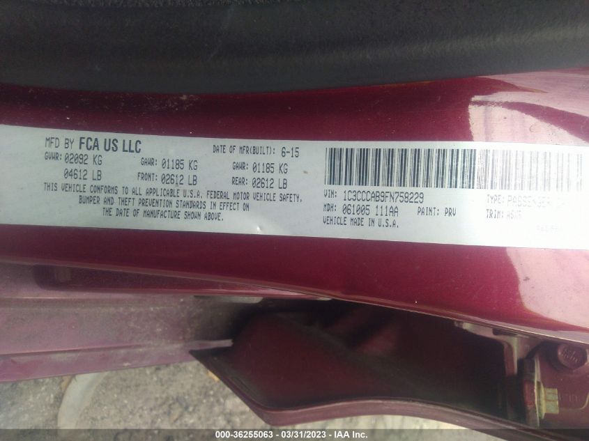 2015 CHRYSLER 200 LIMITED - 1C3CCCAB9FN758229