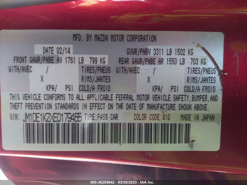 2014 MAZDA MAZDA2 SPORT - JM1DE1KZXE0179465