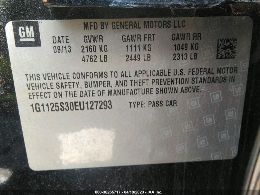2014 CHEVROLET IMPALA LT - 1G1125S30EU127293
