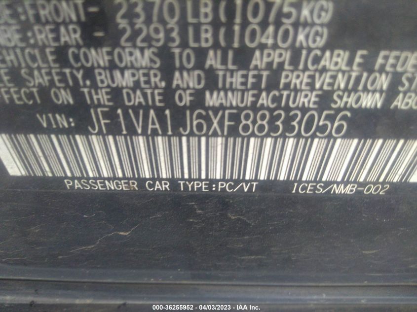 2015 SUBARU WRX LIMITED - JF1VA1J6XF8833056