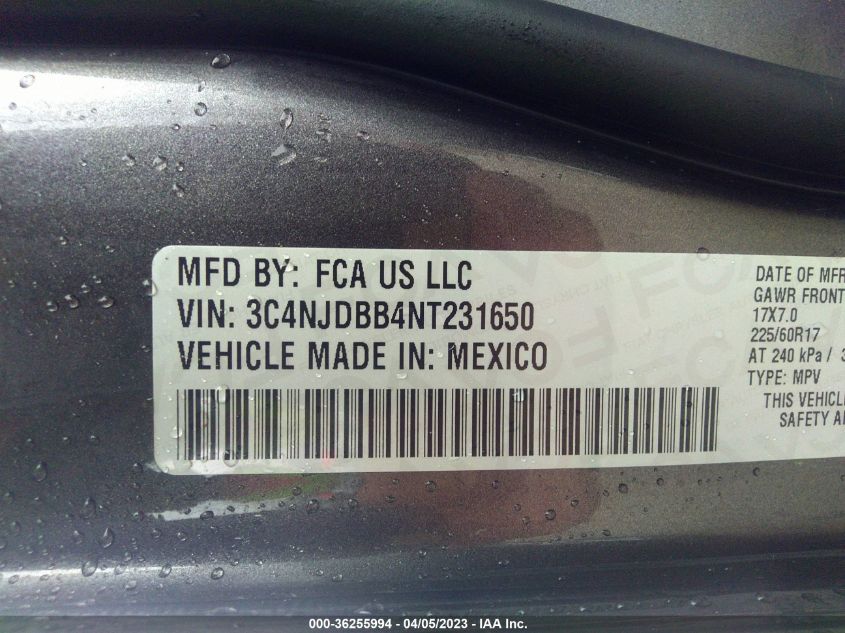 2022 JEEP COMPASS LATITUDE - 3C4NJDBB4NT231650