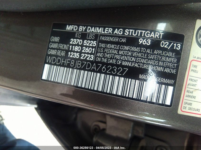 2013 MERCEDES-BENZ E-CLASS E 350 - WDDHF8JB7DA762327