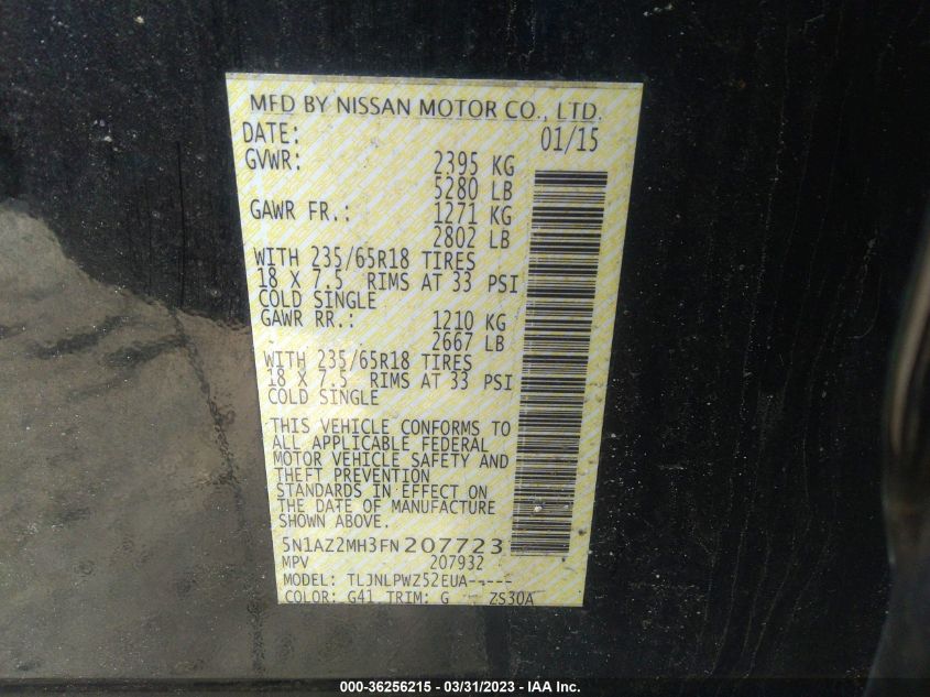 2015 NISSAN MURANO S - 5N1AZ2MH3FN207723