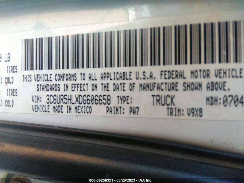 2013 RAM 2500 TRADESMAN - 3C6UR5HLXDG606658