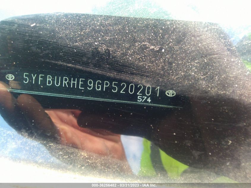 2016 TOYOTA COROLLA L/LE/S/S PLUS/LE PLUS - 5YFBURHE9GP520201
