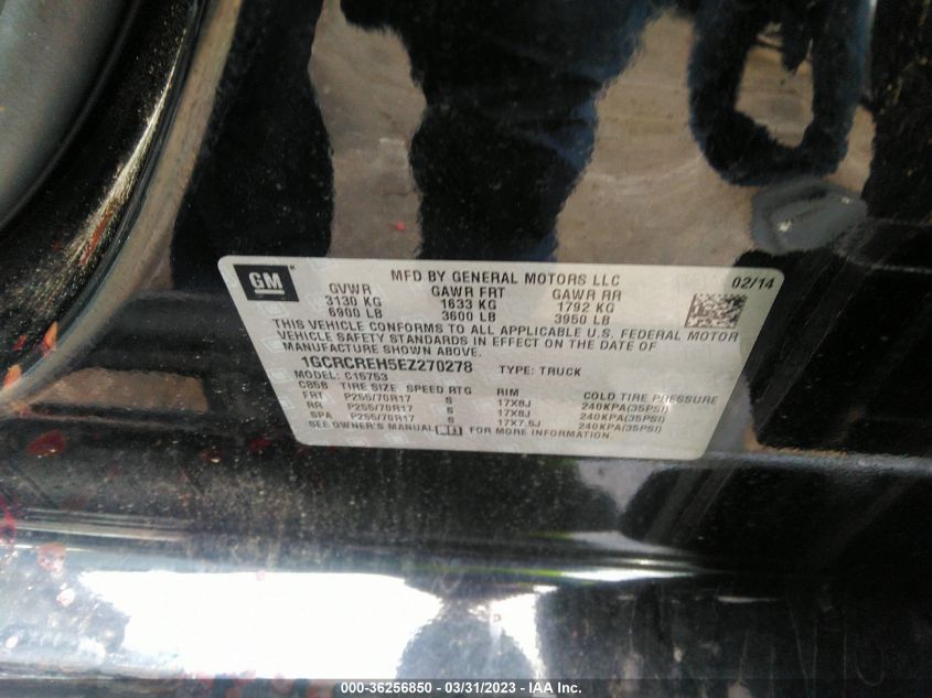 2014 CHEVROLET SILVERADO 1500 LT - 1GCRCREH5EZ270278