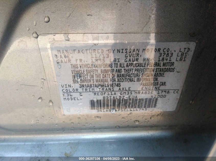 2014 NISSAN SENTRA SV - 3N1AB7AP5EL616745