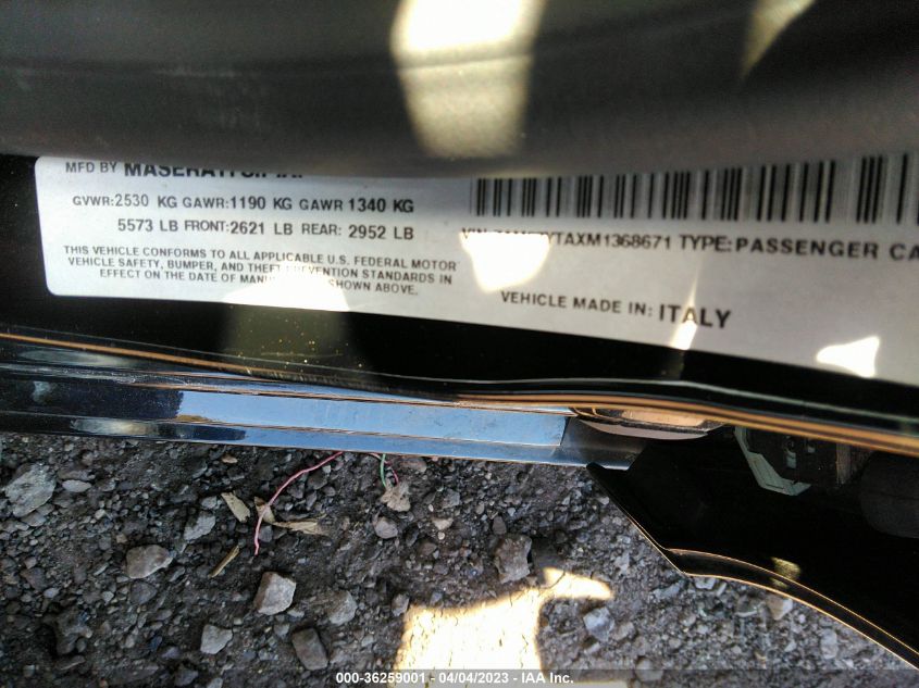 2021 MASERATI GHIBLI S Q4 ZAM57YTAXM1368671