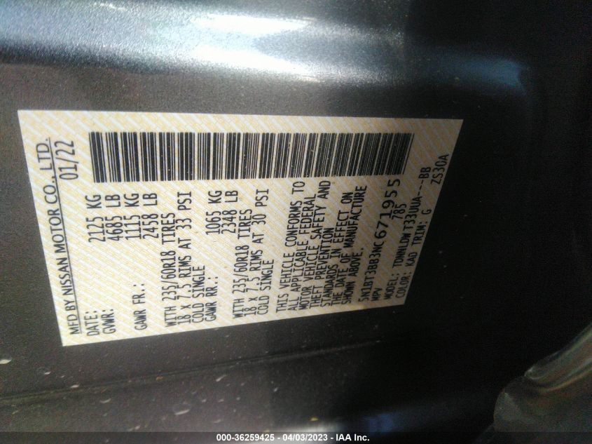 2022 NISSAN ROGUE SV - 5N1BT3BB3NC671955