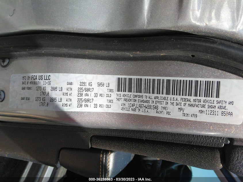 VIN 1C4PJLAB7HW591546 2017 JEEP CHEROKEE SPORT