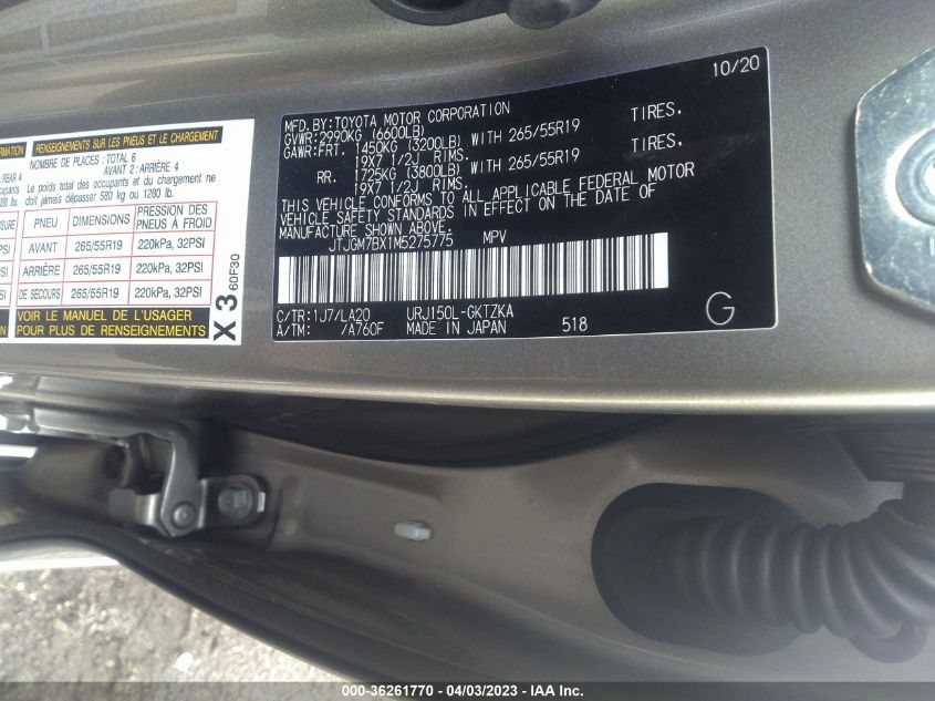 2021 LEXUS 460 LUXURY - JTJGM7BX1M5275775