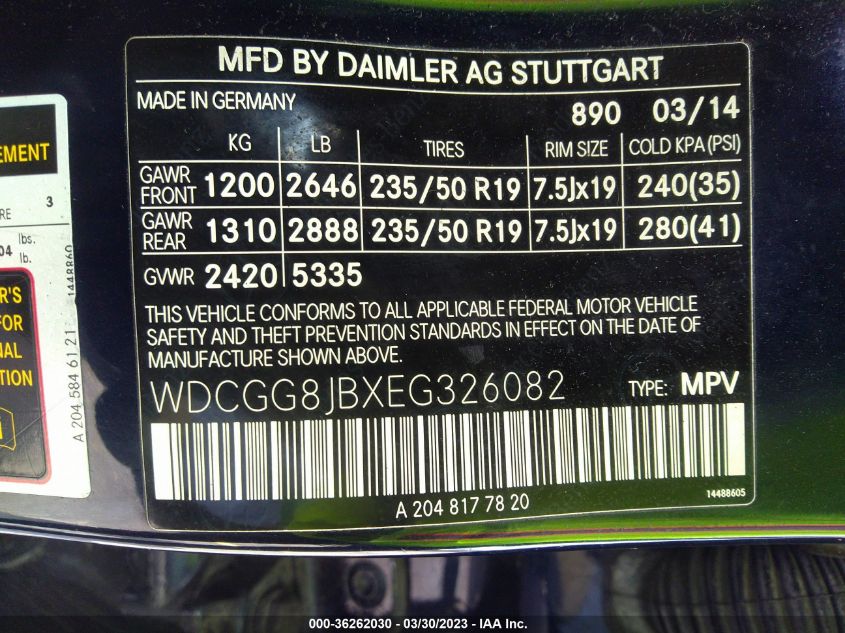 2014 MERCEDES-BENZ GLK-CLASS GLK 350 - WDCGG8JBXEG326082