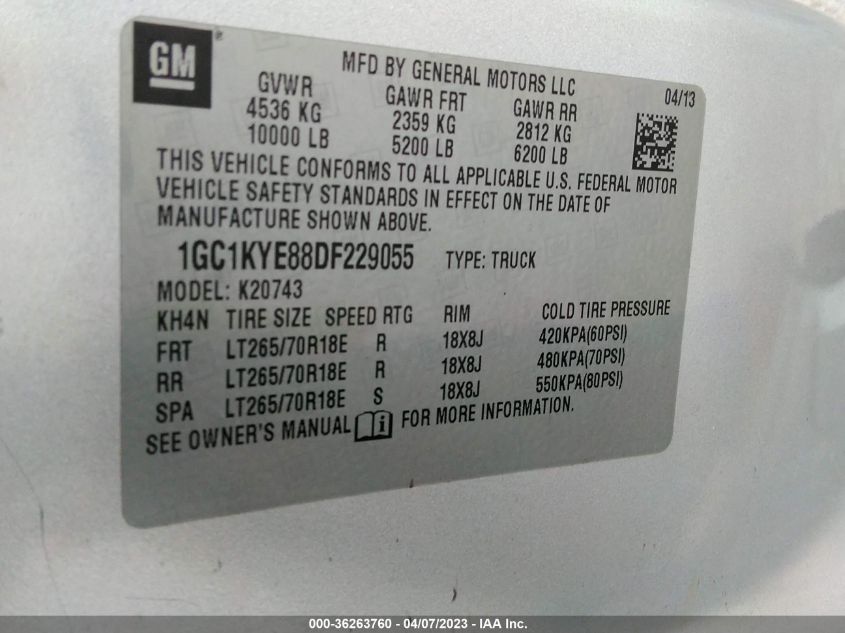 2013 CHEVROLET SILVERADO 2500HD LTZ - 1GC1KYE88DF229055