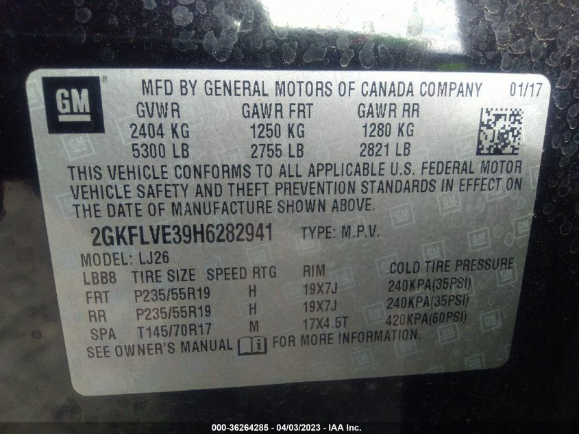 2017 GMC TERRAIN DENALI - 2GKFLVE39H6282941