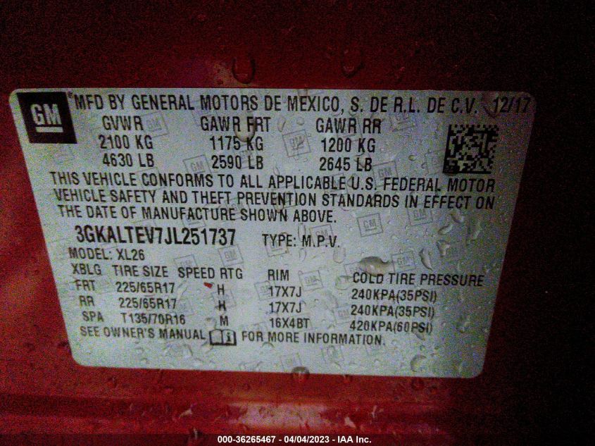 2018 GMC TERRAIN SLE - 3GKALTEV7JL251737