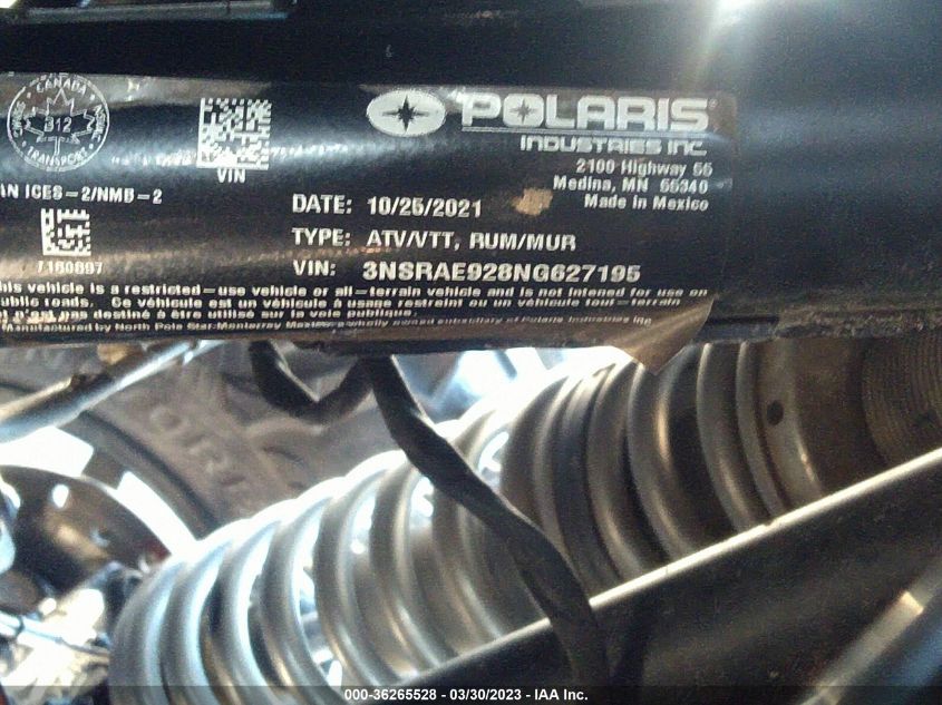 2022 POLARIS RZR PRO XP SPORT - 3NSRAE928NG627195