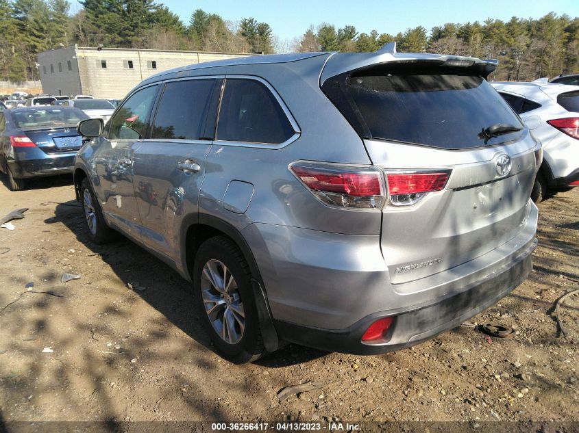 2015 TOYOTA HIGHLANDER XLE - 5TDJKRFHXFS161624