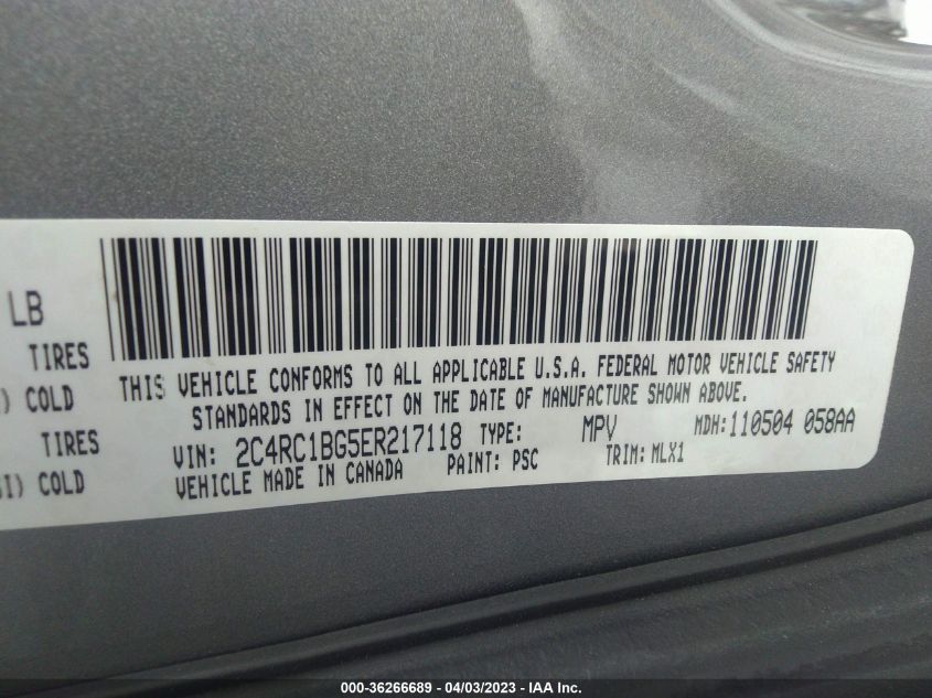 2014 CHRYSLER TOWN & COUNTRY TOURING - 2C4RC1BG5ER217118