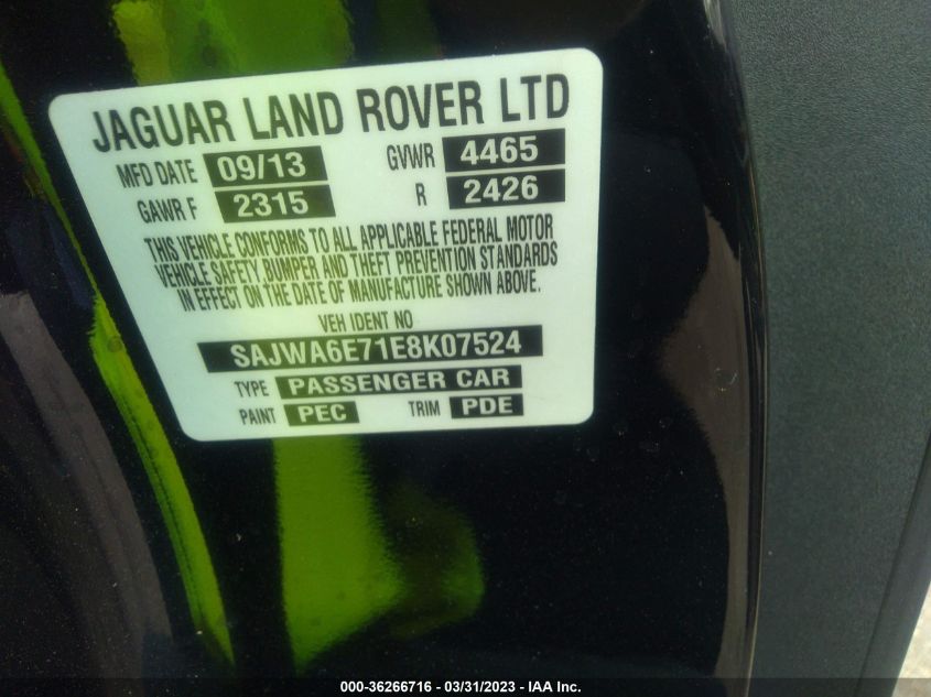 2014 JAGUAR F-TYPE V6 - SAJWA6E71E8K07524