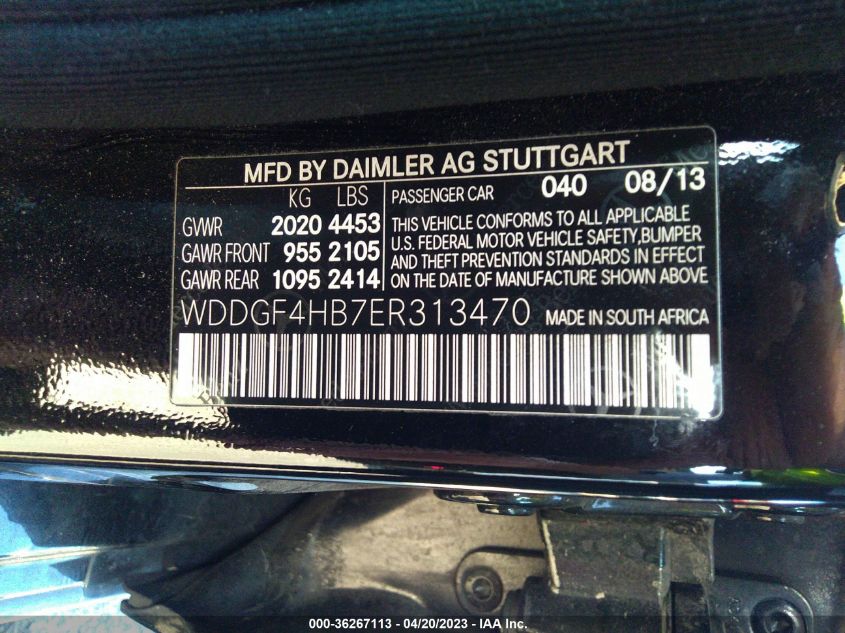 2014 MERCEDES-BENZ C-CLASS C 250 - WDDGF4HB7ER313470