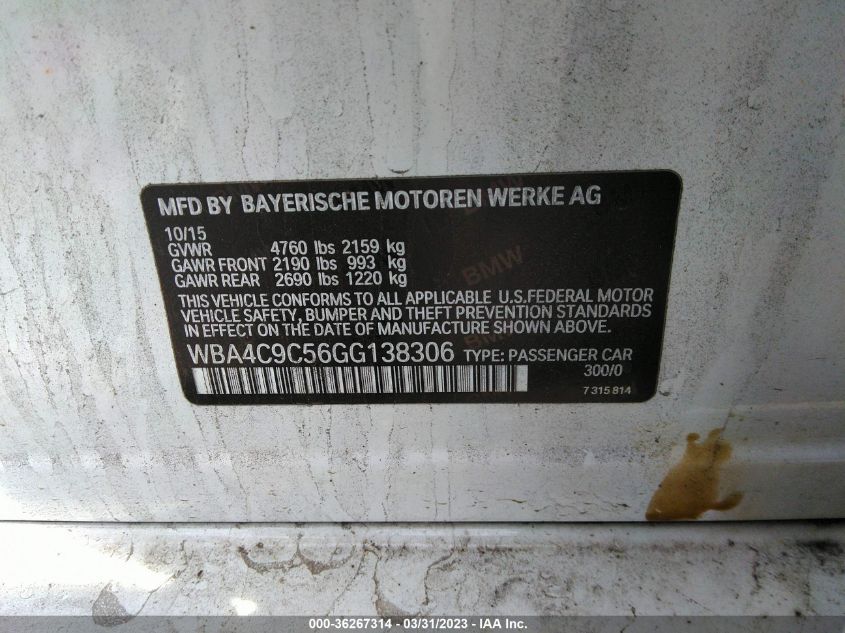 2016 BMW 4 SERIES 428I XDRIVE - WBA4C9C56GG138306