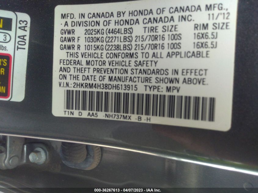 2013 HONDA CR-V LX - 2HKRM4H38DH613915