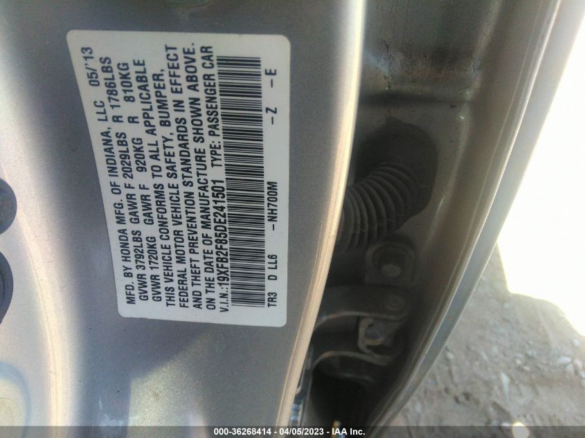 2013 HONDA CIVIC SDN EX - 19XFB2F85DE241501