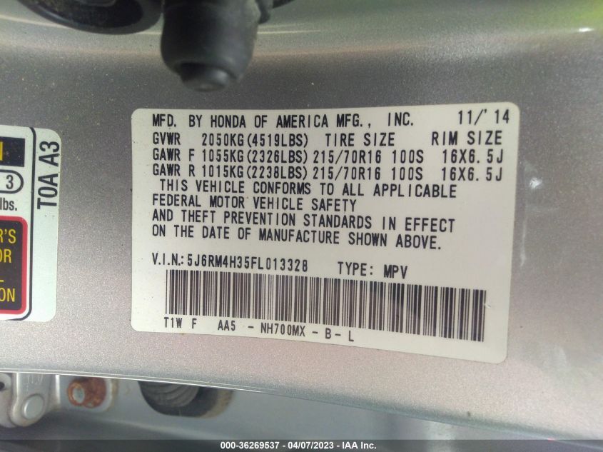 2015 HONDA CR-V LX - 5J6RM4H35FL013328