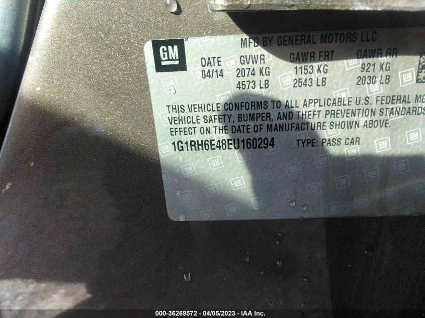 2014 CHEVROLET VOLT - 1G1RH6E48EU160294