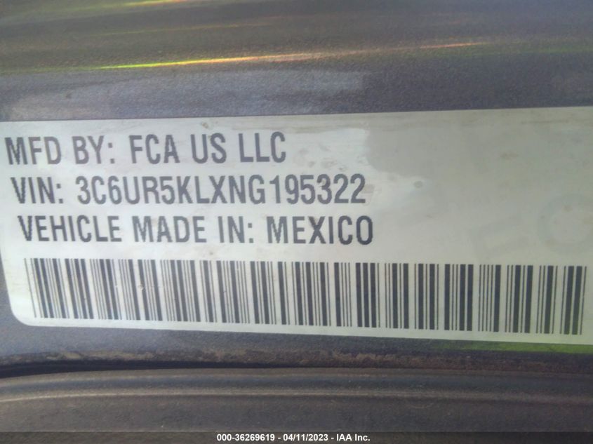 2022 RAM 2500 LARAMIE - 3C6UR5KLXNG195322
